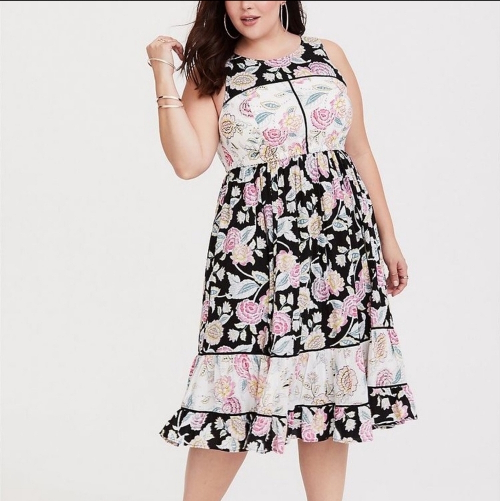 Torrid Floral Challis Midi Dress